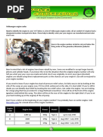 Volkswagen Engine Codes: Engine Code Engine Size Power Model Year