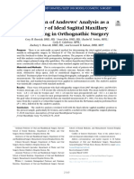 Evaluation of Andrews' Analysis As A Predictor of Ideal Sagittal Maxillary Positioning in Orthognathic Surgery