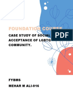 Foundation Course: Case Study of Social Acceptance of LGBTQ Community