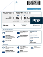 Ticket details for Madrid to Santa Cruz flights