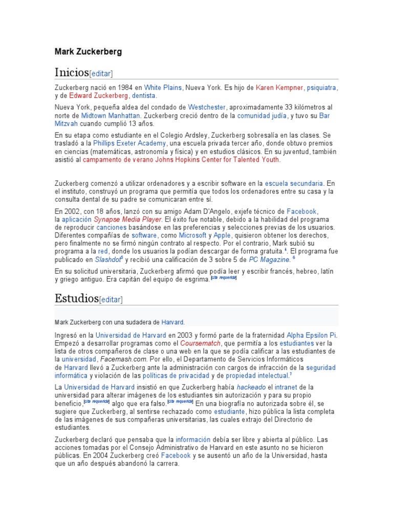 Mark Zuckerberg Pdf Mark Zuckerberg