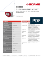 Flush-Mounting Socket: 32A 3P+E 6h 380-415V 50Hz 60Hz 84X106MM Screw Terminals