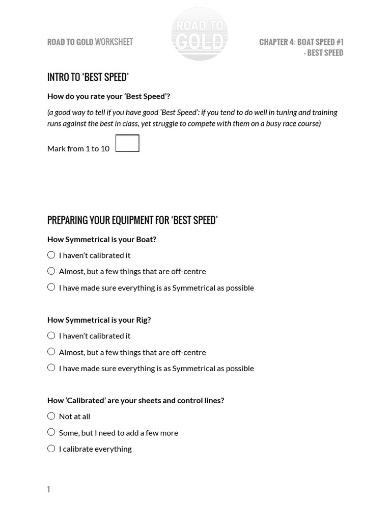 Best Speed Assessment for Sailors | PDF | Water Transport | Ships