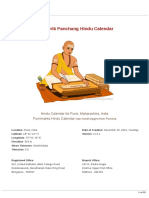 Hindu Calendar for Pune, Maharashtra, India