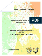 Analisis Del Proceso Administrativo en La Empresa AGUA PURIFICADA CHAPINGO-ADM