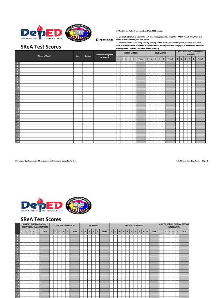 SREA Encoding Form For Printing | PDF | Behavior Modification ...