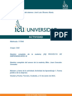 Actividad de Aprendizaje 1. Forma Jurídica de La Empresa José Luis Alvarez Alaniz