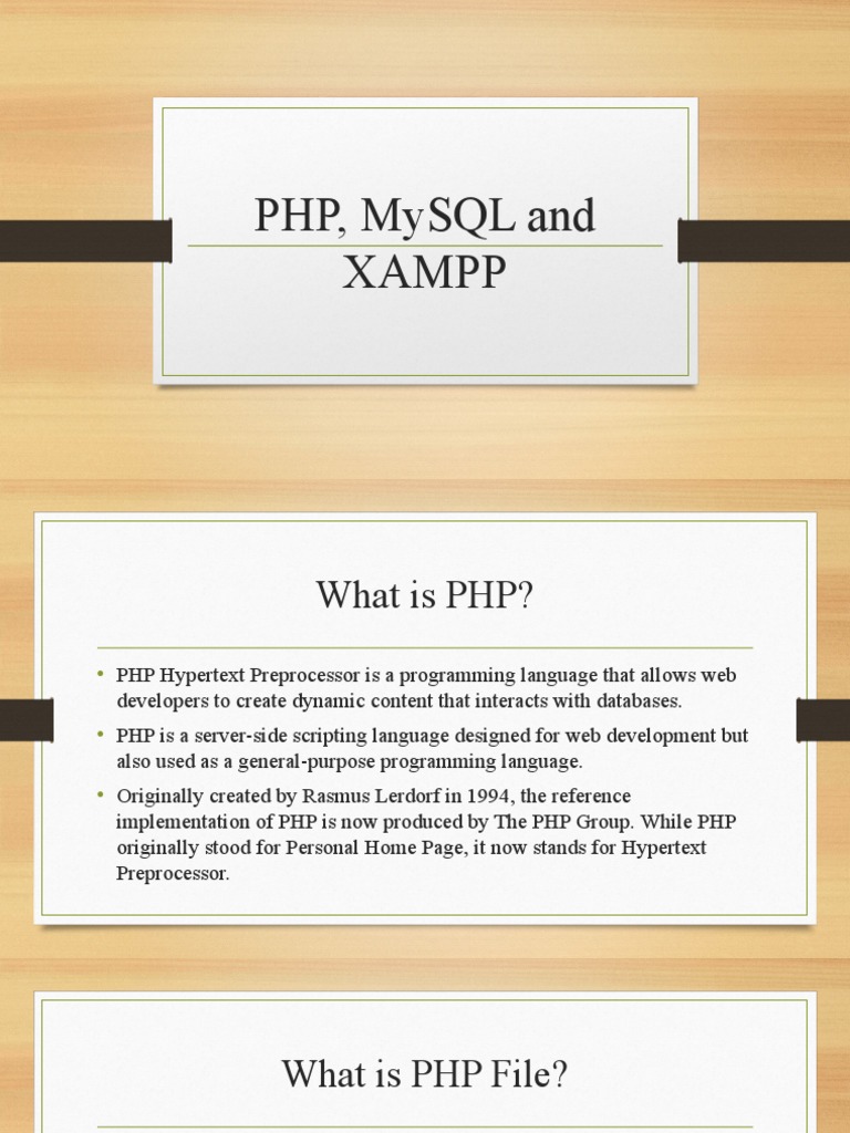 PHP MySQL and XAMPP | PDF | Php | My Sql