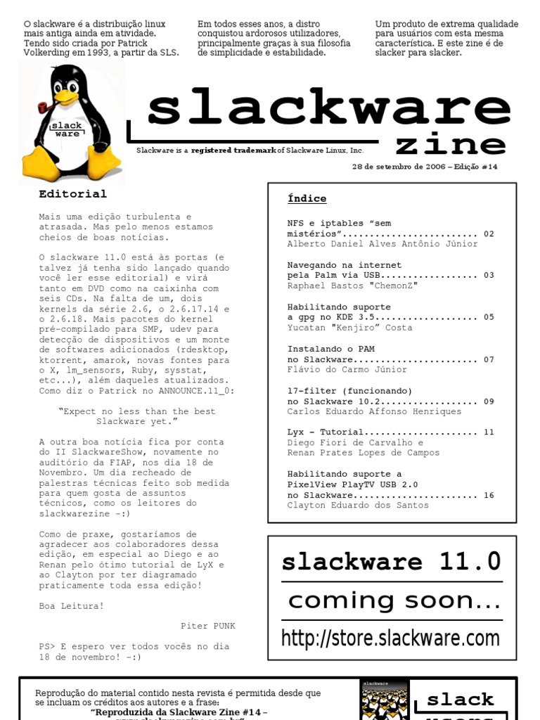Slackware Zine #14: Novidades e Tutoriais | PDF | Linux | Tecnologia ...