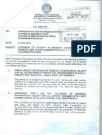 LTO Memo Circular No. 2020-2193 Re Extension of Validity of Renewal Registration For Vehicles With Plate Numbers Ending 6 7 8 9 and 0 For Calendar Year 2020