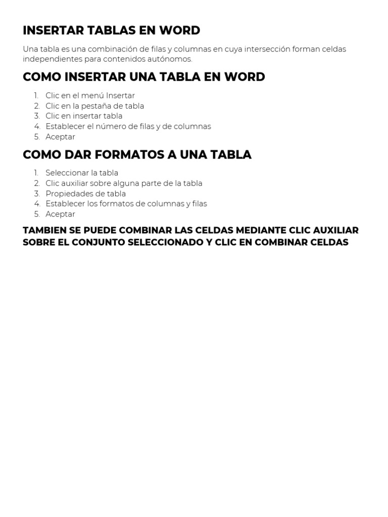 Insertar Tablas en Word PDF