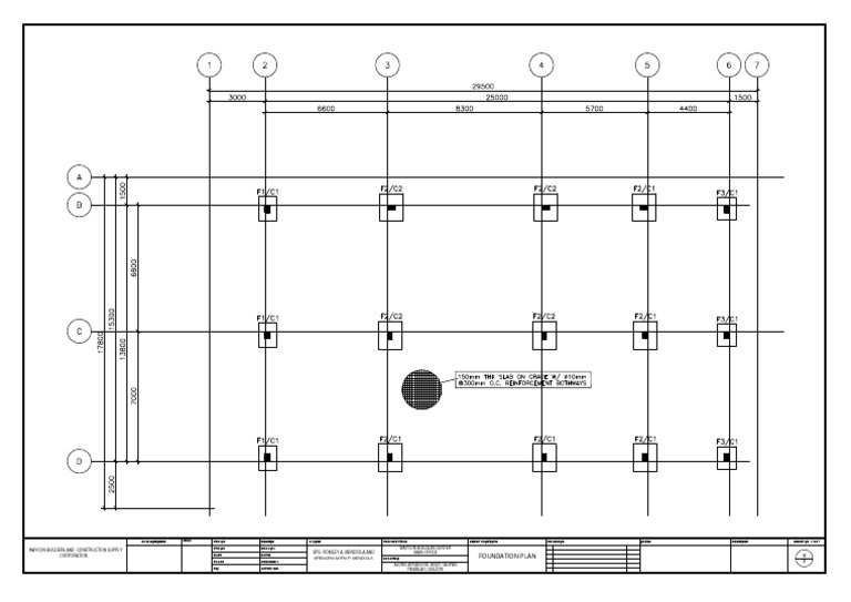 Waycon Builders Foundation Plan | PDF