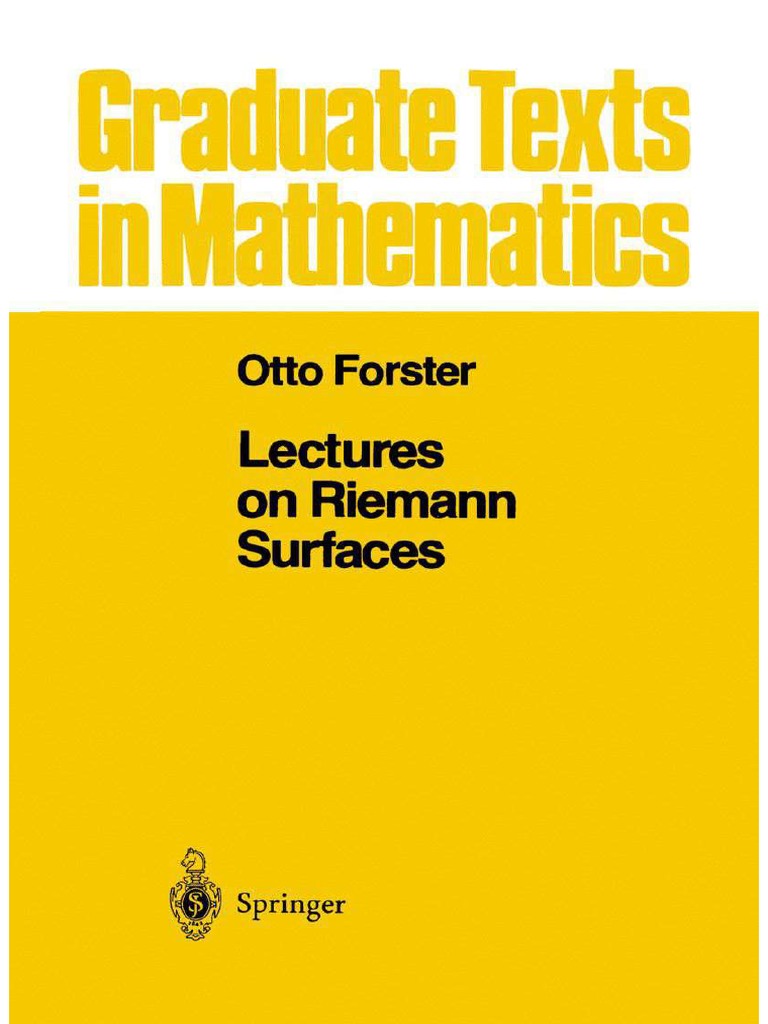 Lectures On Riemann Surfaces