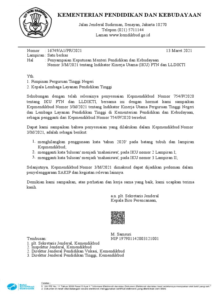 Kepmendikbud-Nomor-3 M 2021 | PDF