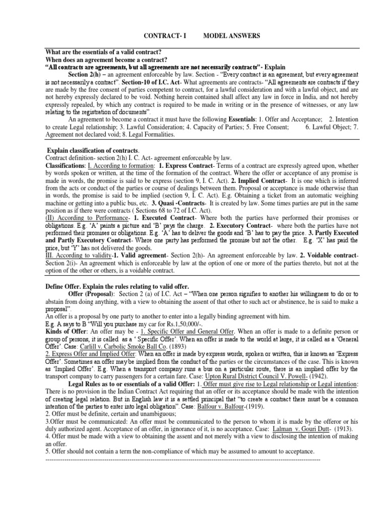 Essentials and Classifications of Contracts | PDF | Misrepresentation ...