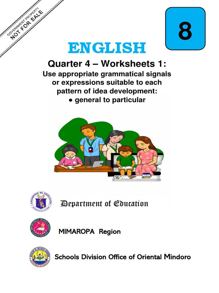 English 8 Q4 WS 1.1 General To Particular | PDF | Learning ...