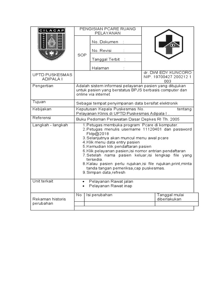 Sop Pcare Pdf