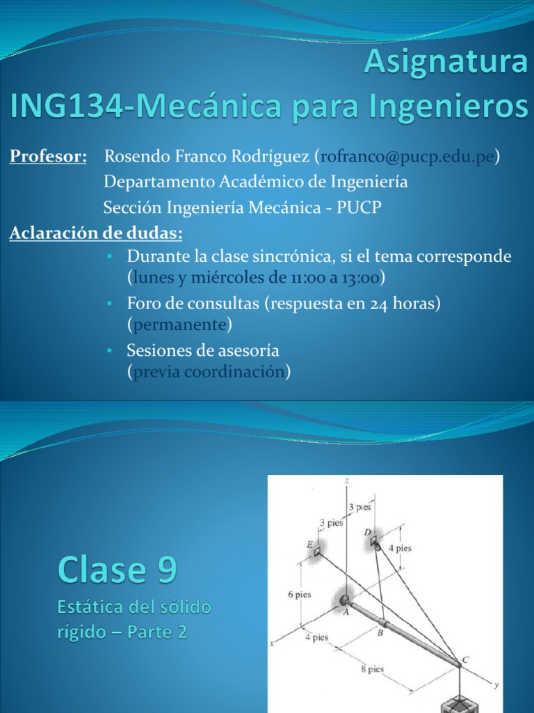 Clase 09-Estática Del Sólido Rígido-Parte 2 | PDF | Rotación ...