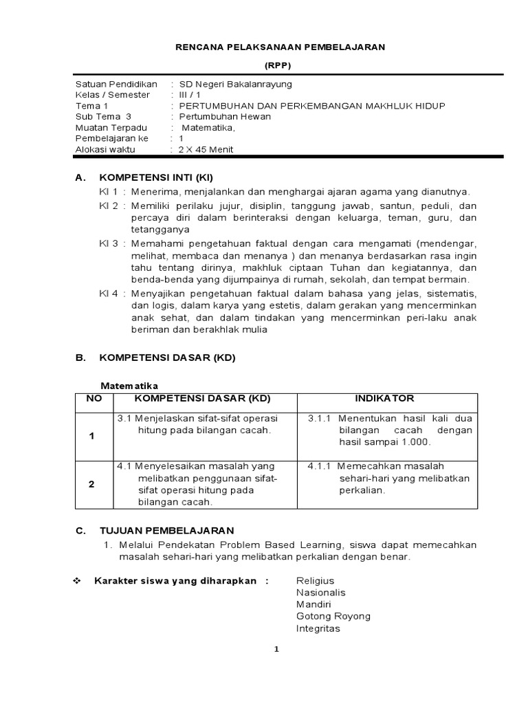 RPP Contoh | PDF
