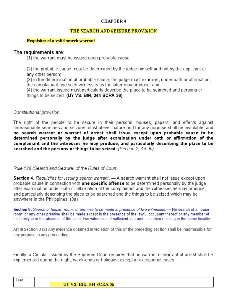 Search and Seizure | PDF | Search And Seizure | Search Warrant