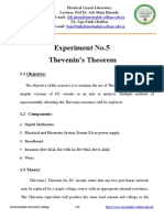 Experiment No.5 Thevenin's Theorem: 1.1 Objective