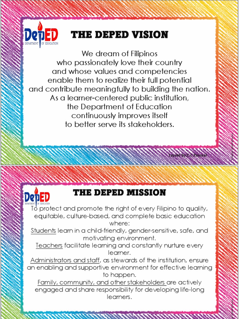 DepEd Vision, Mission, and Values | PDF