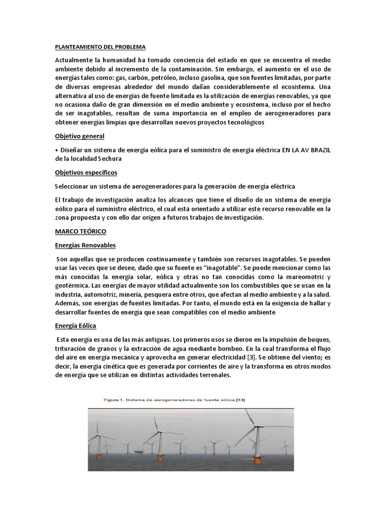 Proyecto Energia Eolica | PDF | Energía renovable | Energía eólica