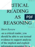 Critical Reading AS Reasoning