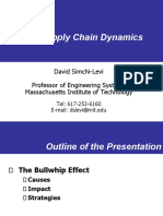 The Supply Chain Dynamics: David Simchi-Levi Professor of Engineering Systems Massachusetts Institute of Technology