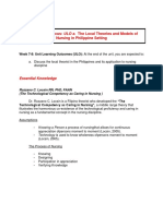 Big Picture in Focus: ULO A. The Local Theories and Models of Nursing in Philippine Setting