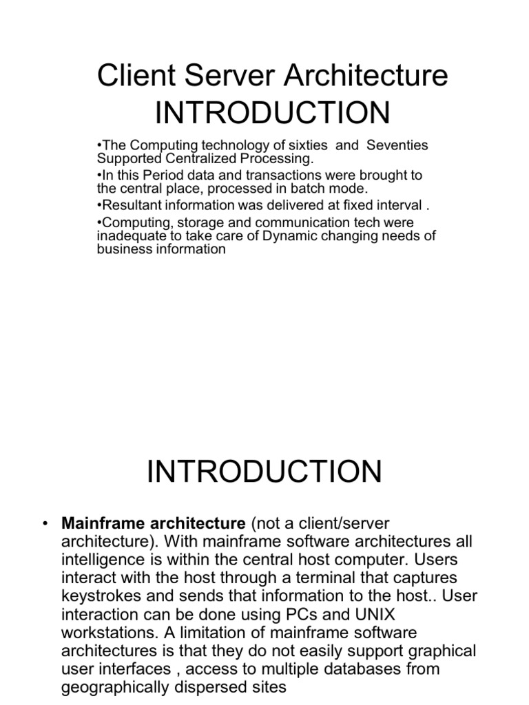 Client Server Architecture | PDF | Client–Server Model | Databases
