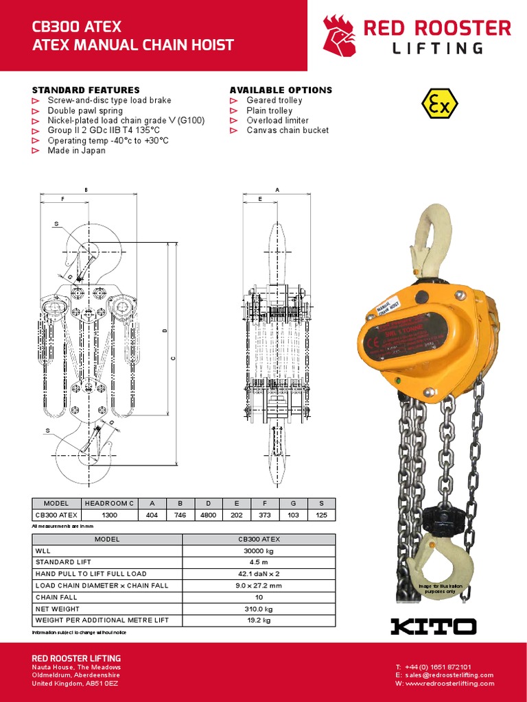 ATEX Manual Chain Hoist CB300 ATEX PDF Automotive Technologies Car