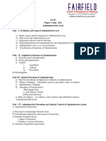 LLB Paper Code: 210 Administrative Law: Unit - I: Evolution and Scope of Administrative Law