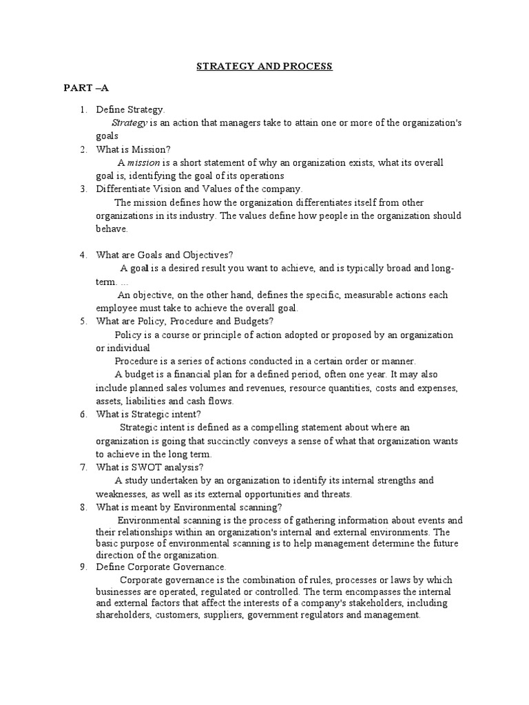 Strategic Management Framework Overview | PDF | Strategic Management ...