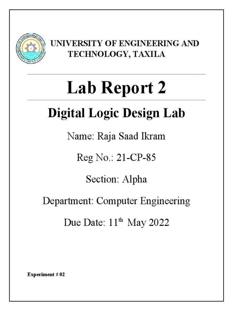 Digital Logic Gates Lab Report PDF Logic Gate Electronic Circuits