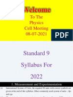 2021 Physics Cell Meeting STD IX and X ICSE - Scope of Syllabus and Emphasis.