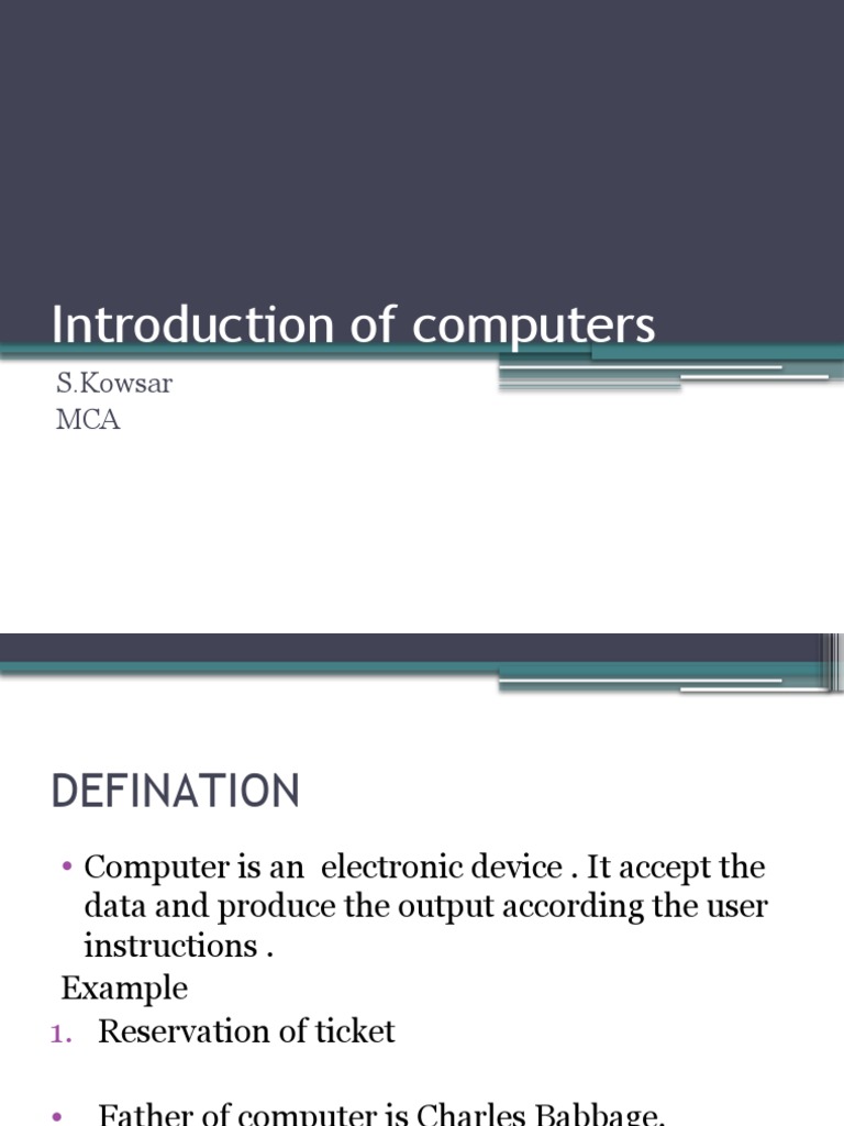Introduction of Computers | PDF | Programming | Computer Program