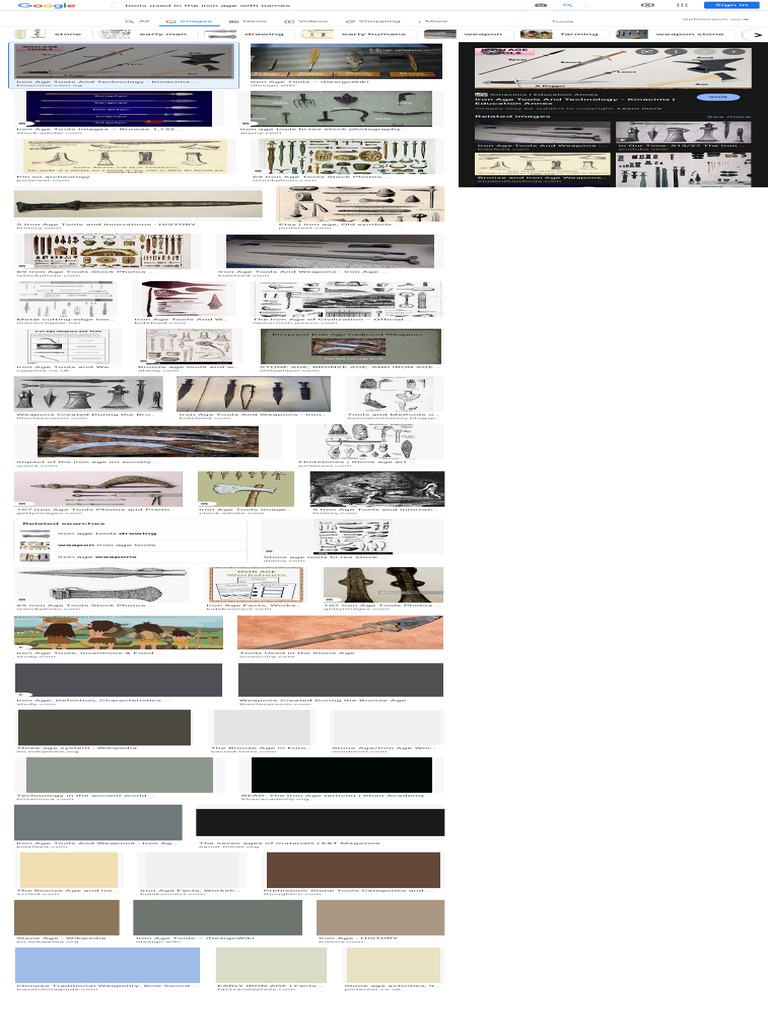 Tools Used in The Iron Age With Names | PDF | Iron Age | Stone Age