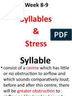 Week 8-9 Syllables & Stress