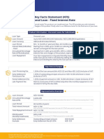 Key Facts Statement (KFS) Personal Loan - Fixed Interest Rate