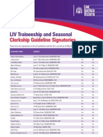 LIV Traineeship and Seasonal: Clerkship Guideline Signatories