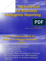 Oracle 10g Analytical SQL For Business Intelligence Reporting