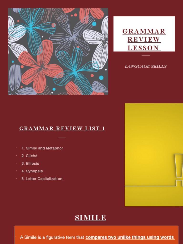 Grade 7 Grammar Review Week Lesson - Session 2021-2022 | PDF | Language ...