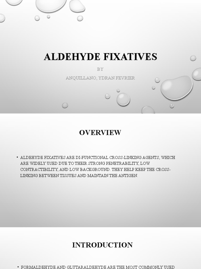 Aldehyde Fixatives BY Anquillano, Ydran Fevrier PDF Fixation