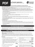 Vehicle Registration Transfer Application: Information Sheet