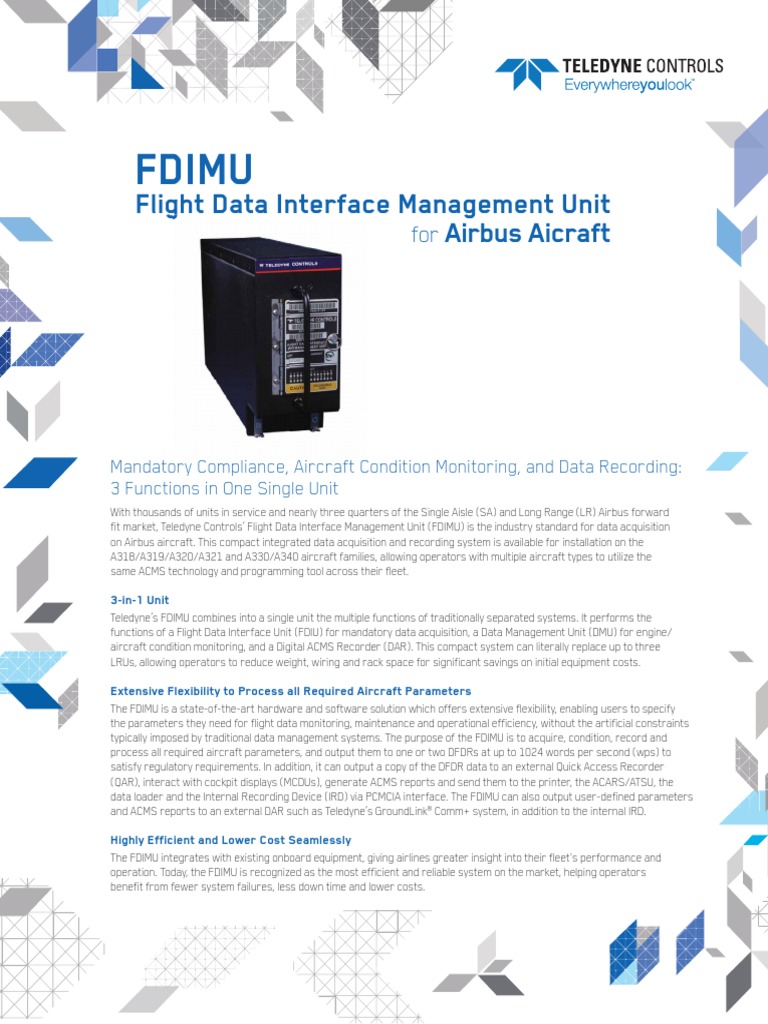 Teledyne FDIMU Brochure | PDF | Flight Recorder | Computer Science