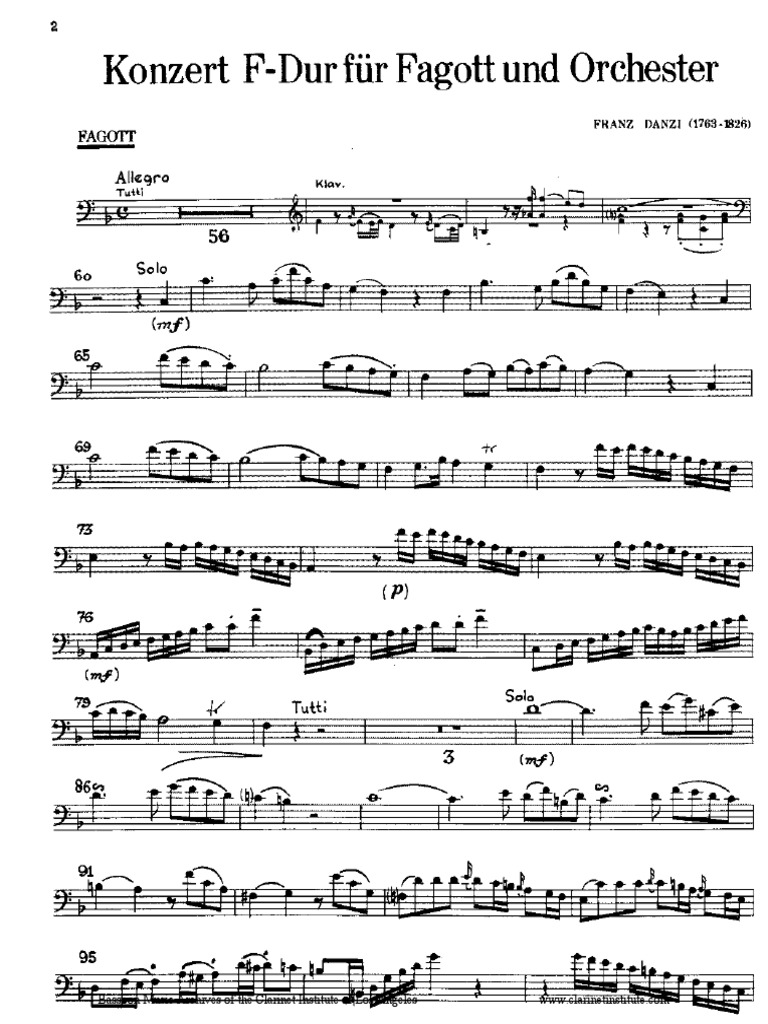 Danzi Bassoon Concerto PDF