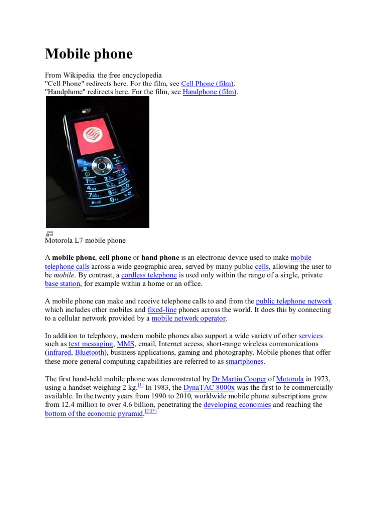 Mobile Phone | PDF