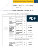 Calendario Activ. em 101 Economia I 1500 I Pac 2022