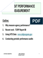 Transit Performance Measurement: Outline